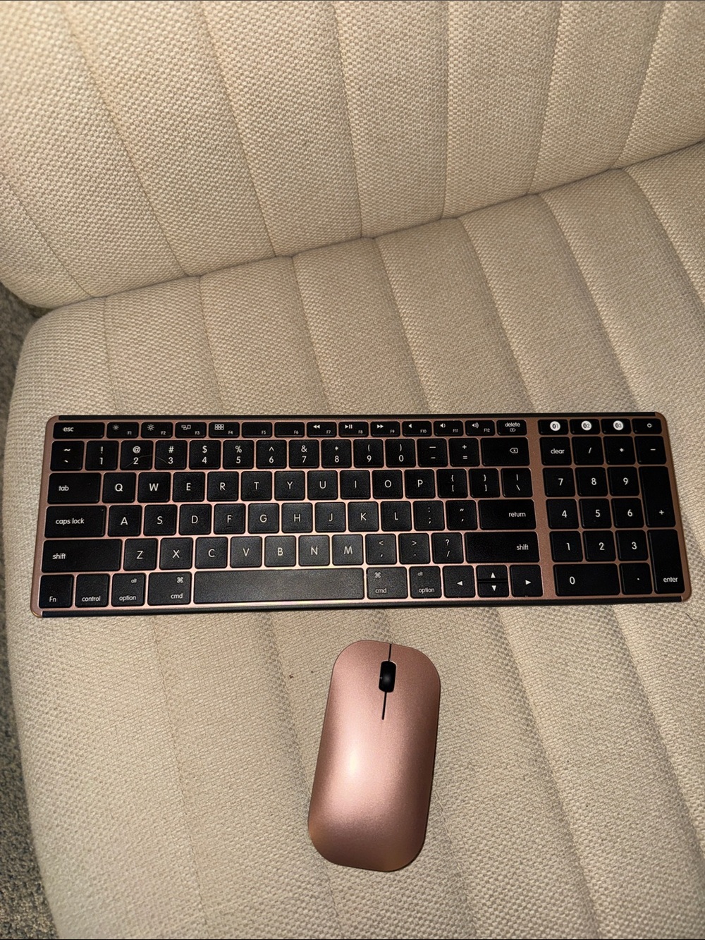 Wireless Rose Gold Keyboard and Mouse Combo - Sleek Home Office Set